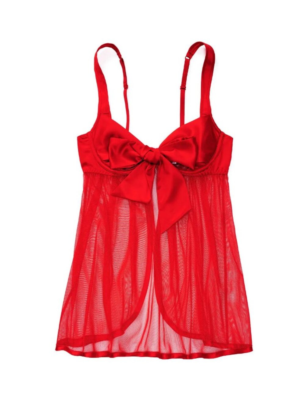 New! Adore Me Red Besima Unlined Underwire Babydoll M 50366